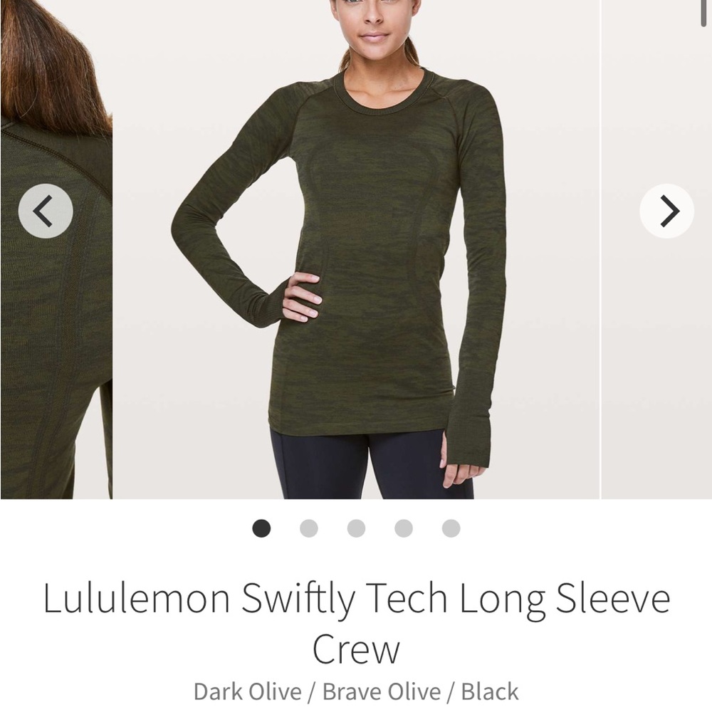 lululemon athletica Swiftly Tech Long Sleeve Crew — Dark Olive